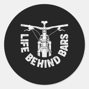 Life Behind Rs Mountain Biking Vintage Bicycle Bik Classic Round Sticker