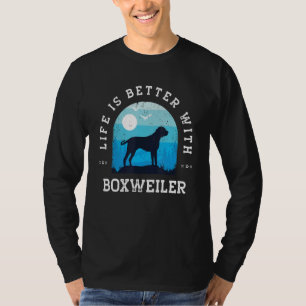 Life Better Boxweiler Vintage Blue Dog Mom Dad T-Shirt