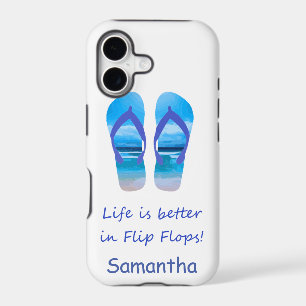 Life Better in Flip Flops Fun Beach Scene Quote
