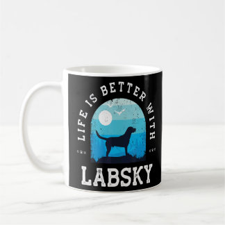 Life Better Labsky Vintage Blue Dog Mum Dad  Coffee Mug