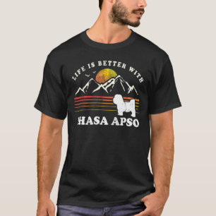 Life Better Lhasa Apso Vintage Dog Mum Dad T-Shirt