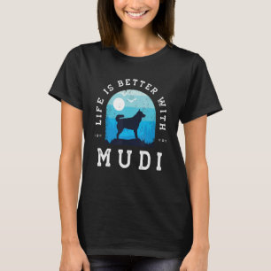 Life Better Mudi Vintage Blue Dog Mum Dad T-Shirt
