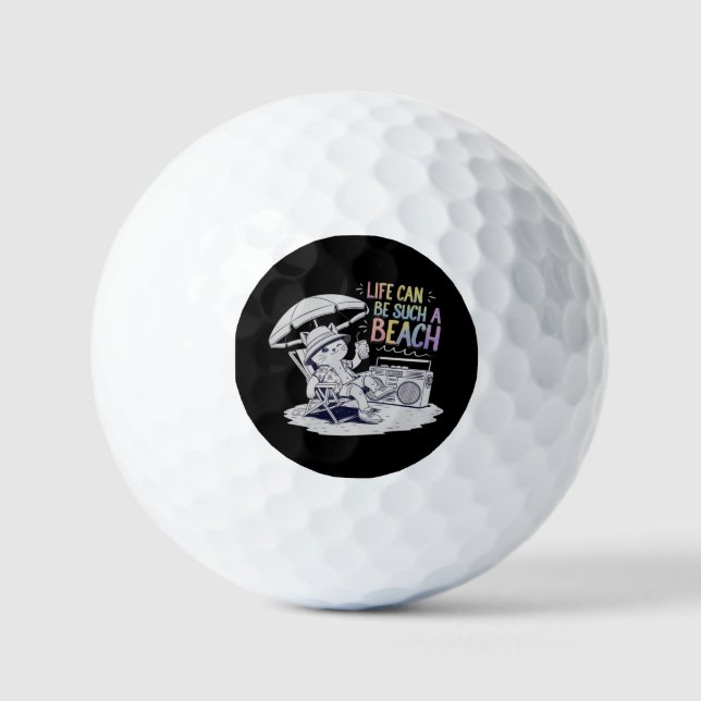 Life Can Be Such a Beach Fun and Relaxed Life Golf Balls (Front)