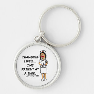 Life Changing Nurse Cartoon Key Ring