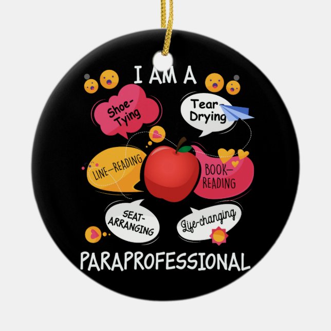 Life Changing Paraprofessional - Para Squad Parapr Ceramic Ornament (Front)