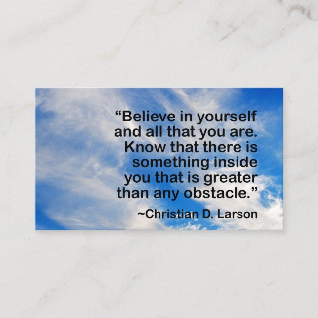Life Coach Blue Sky Motivational Quote Business Card (Front)