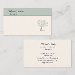 Life Coach Business Card with Tree of Life Design