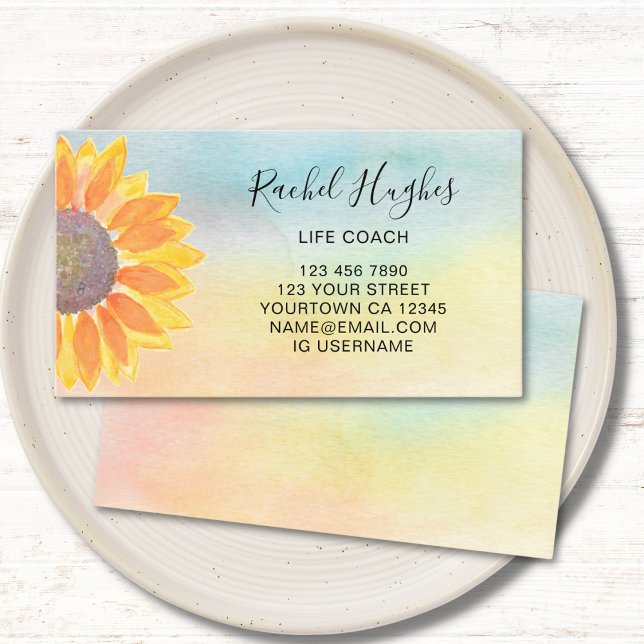 Life Coach Colourful Floral Business Card (Creator Uploaded)