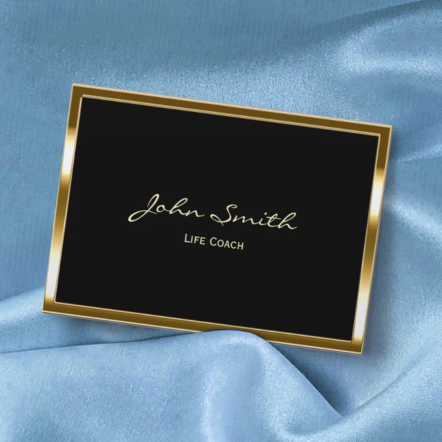 Life Coach Counsellor Therapy Gold Border Business Card (Creator Uploaded)