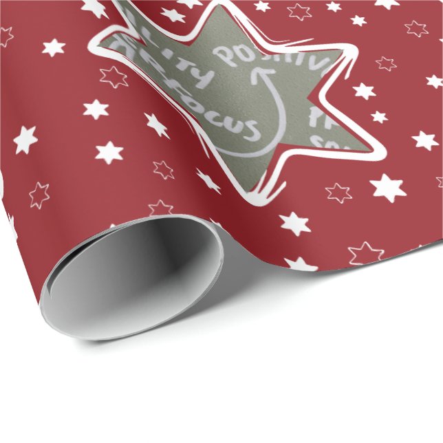 Life Coach Custom Photo Christmas Stars  Wrapping Paper (Roll Corner)