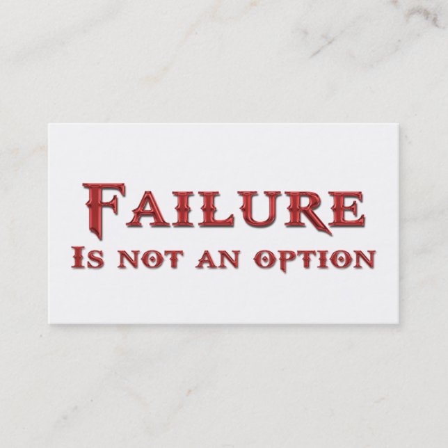 Life Coach Failure Is Not An Option Business Cards (Front)