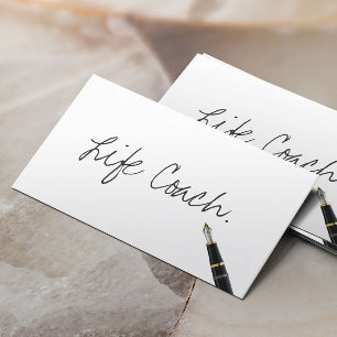 Life Coach Free Handwriting Script Business Card