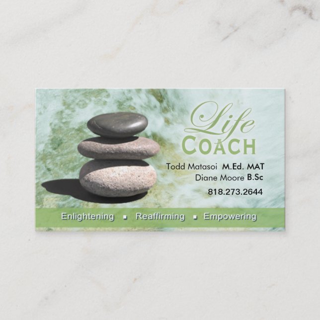 Life Coach II Personal Goals Spiritual Counseling Business Card (Front)