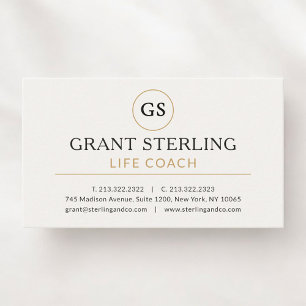 Life Coach Professional White Gold Business Card