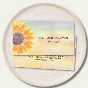 Life Coach QR Code Watercolor Business Card