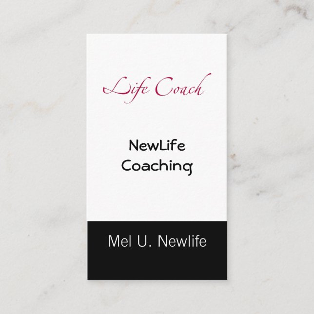 Life Coach Text Swash Advice Card (Front)