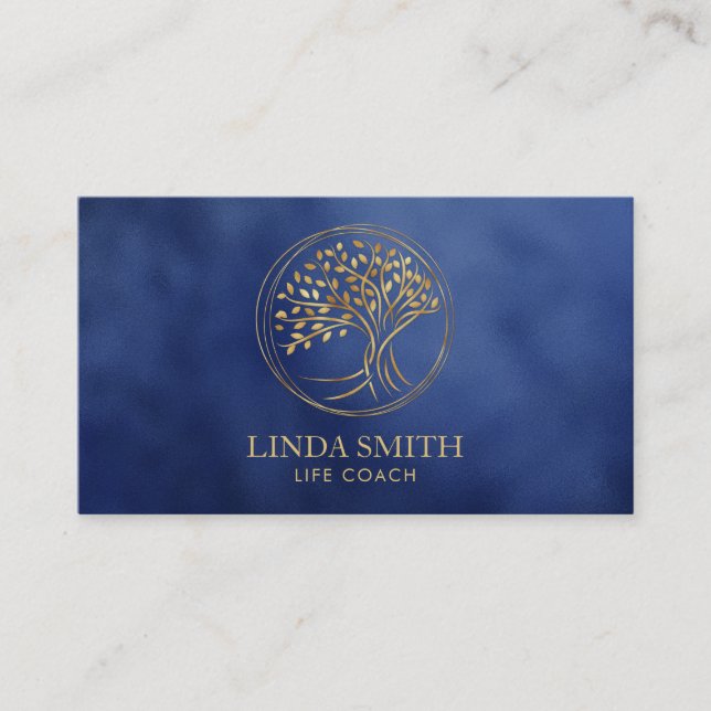 Life Coach Therapist Spa Wellness Cosmetics Tree B Business Card (Front)