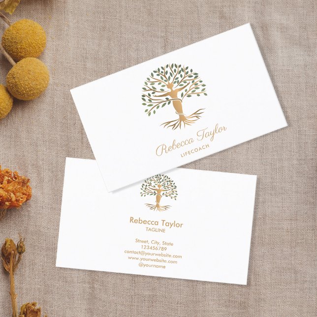 life coach tree of life therapist yoga healer busi business card (Creator Uploaded)
