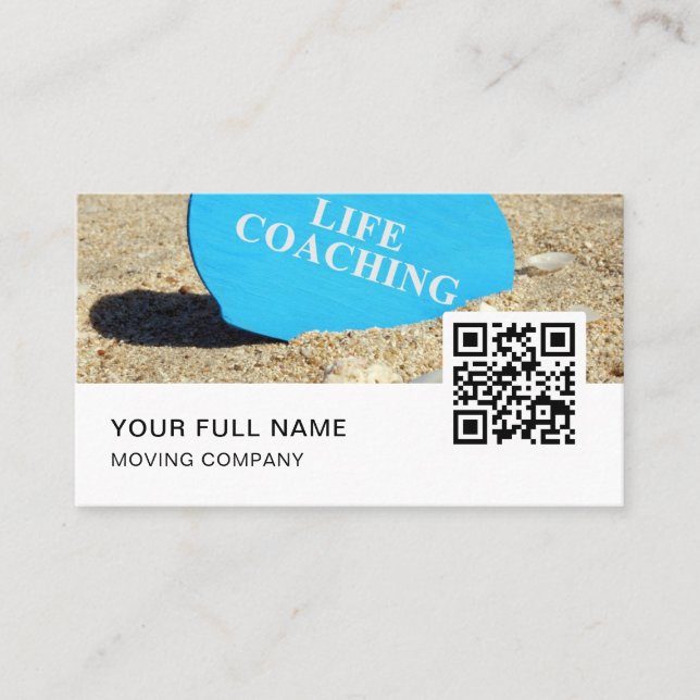 Life Coaching QR Code Logo Social Media Business Card (Front)