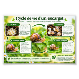 life cycle of a snail photo print
