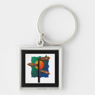 Life Direction Road Sign Key Ring