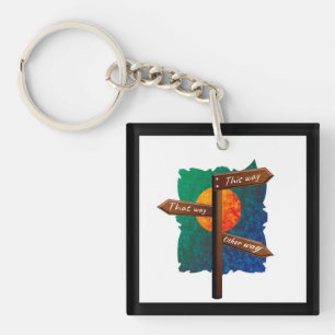 Life Direction Road Sign Key Ring