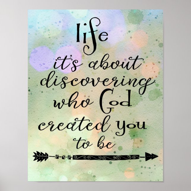 Life: Discovering who God created you to be Quote Poster (Front)