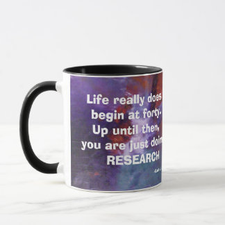 LIFE DOES BEGIN AT FORTY COFFEE MUG