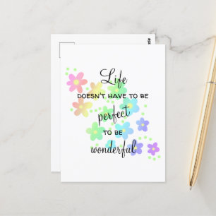 Life Doesn't Have to be Perfect Rainbow Postcard
