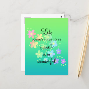 Life Doesn't Have to be Perfect Rainbow Postcard