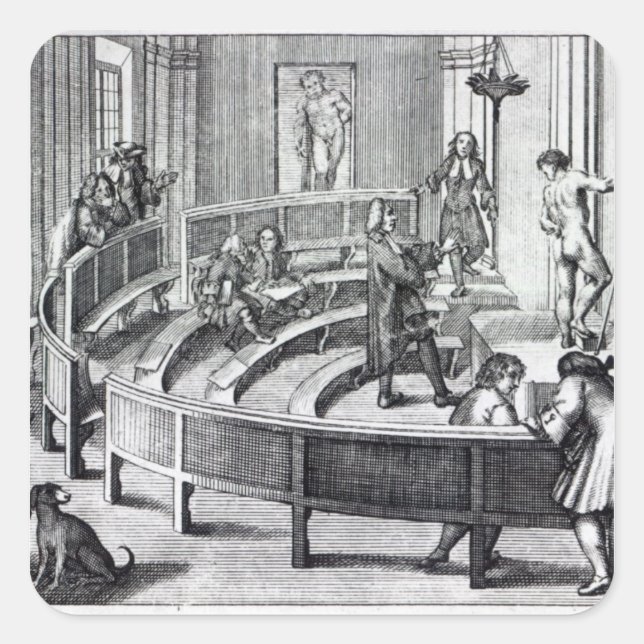 Life drawing class, 1739 square sticker (Front)
