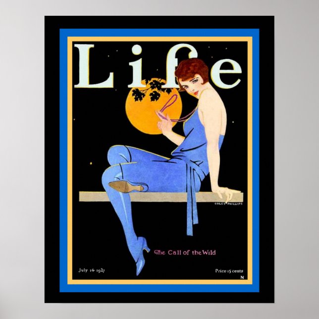 Life Flapper in Blue July 1927 Poster 16 x 20 (Front)