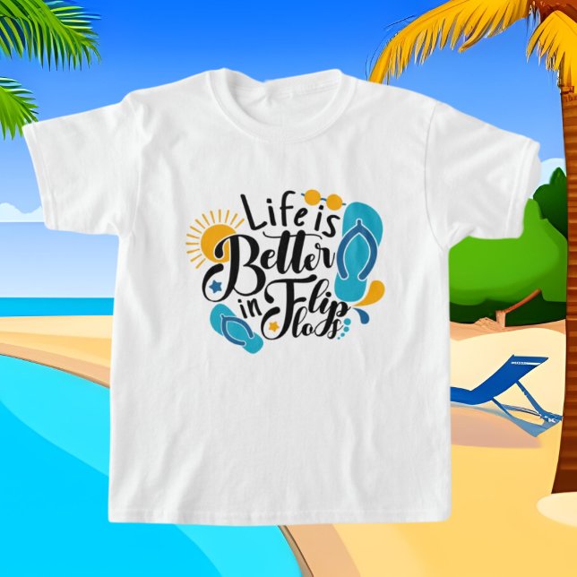 life flip flop word art girls  T-Shirt (Creator Uploaded)