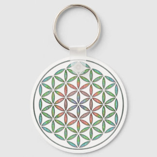 Life Flow Flower of Life Design Key Ring