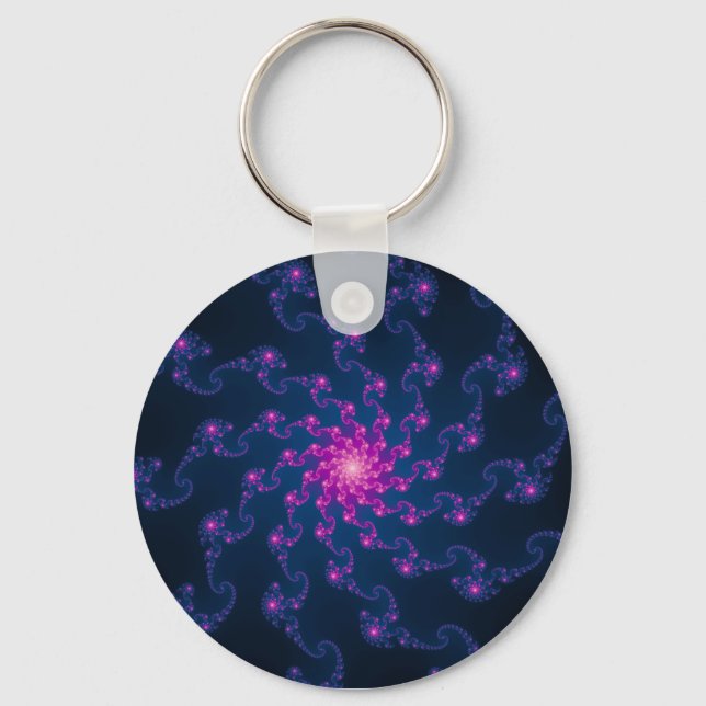 Life Flower Fractal Art Key Ring (Front)