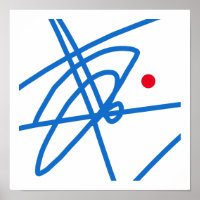Life Focus Abstract Art Red Dot Poster