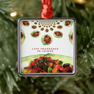 Life Fragrance in colour potpourri Metal Ornament