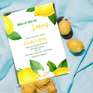 Life Gives Lemons Fun Citrus Summer Bridal Shower Invitation