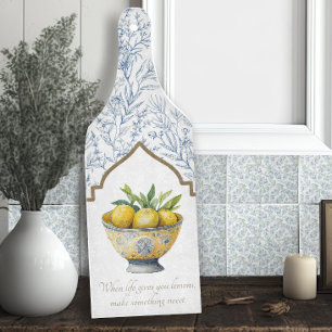 Life Gives You Lemons Inspirational Navy Kitchen Cutting Board