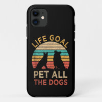 Life Goal Pet All The Dogs Funny Vintage Dog Lover