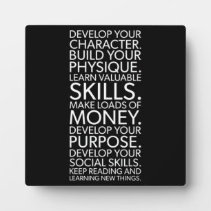 Life Goals For Happiness and Success Plaque