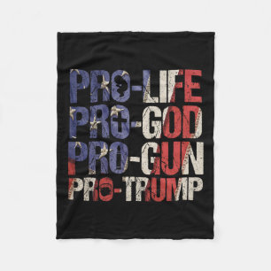Life God Gun Trump Usa Re-elect Donald Trump 2020 Fleece Blanket