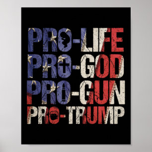 Life God Gun Trump Usa Re-elect Donald Trump 2020  Poster