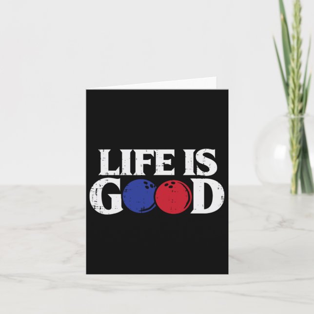 Life Good Bowling Byll Bowler Player Team Men Wome Card (Front)