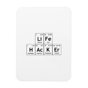LiFe HAcKEr Chemistry Elements Periodic Table Word Magnet