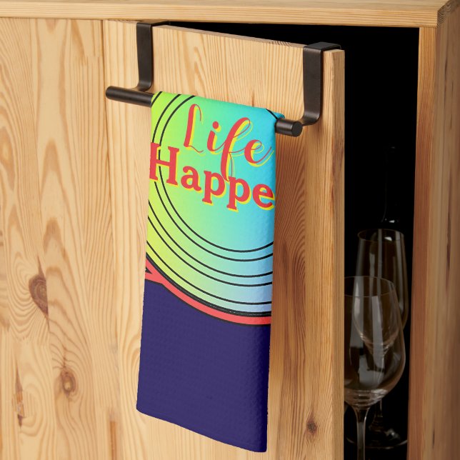  Life Happens Camera Image    Tea Towel (Thirds Fold)