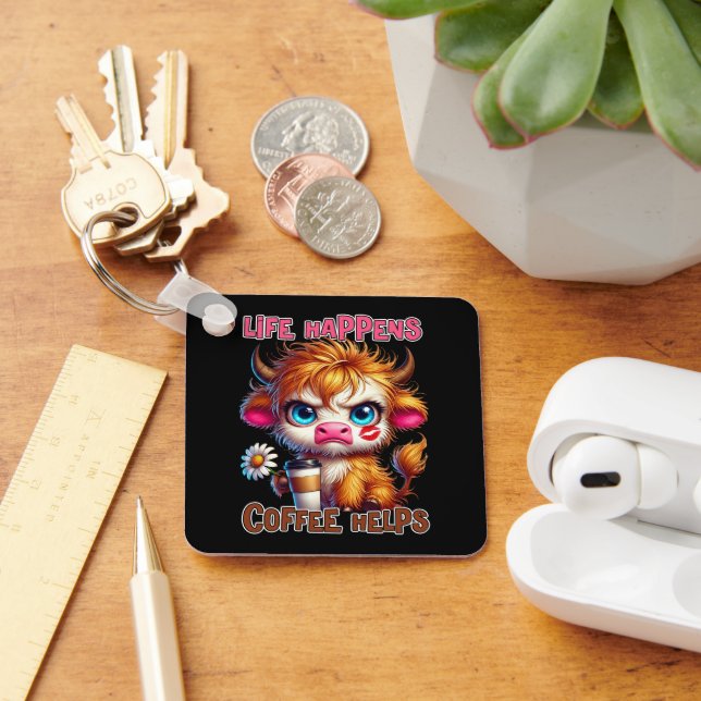 Life Happens Coffee Helps  Key Ring (Desk)