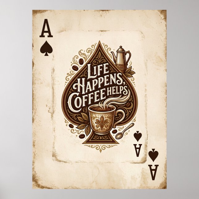 life happens coffee helps poster (Front)
