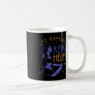 Life Happens Reiki Helps Yoga Meditation Spiritual Coffee Mug