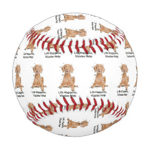 Life Happens Vizslas Help Cartoon Baseball